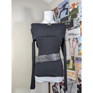 Y2k Off the Shoulder Sweater